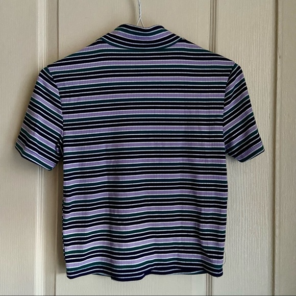 ✨3/$15✨bluenotes striped-turtleneck crop top - Picture 2 of 6